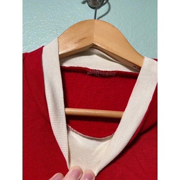 Vintage Knitted‎ Women's Red and Green Reindeer Sweater - Picture 4 of 6